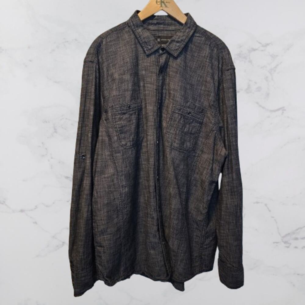 International Concepts INC XXL Black Button Down Long Sleeve Shirt